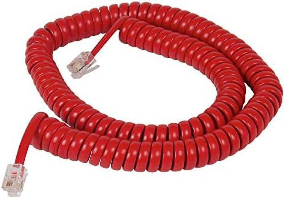 Coiled Telephone Handset Cord For Use With Pbx Phone Systems Voip Telephones 12 Ft Uncoiled 9040