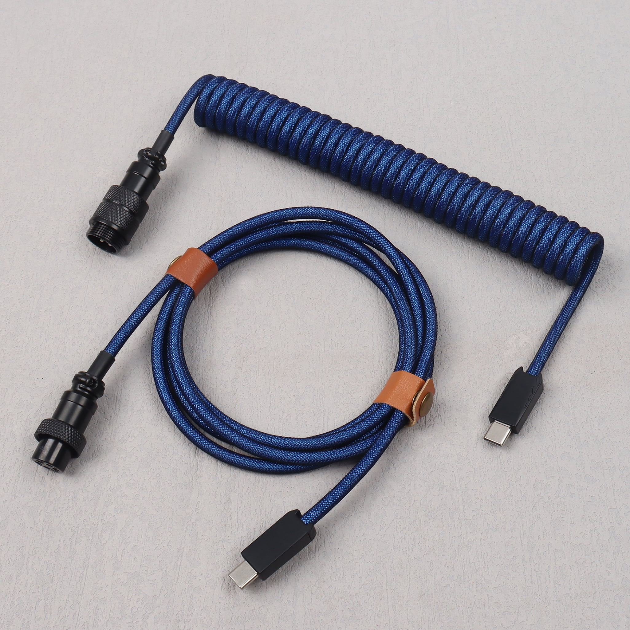 Shielded Keyboard Coiled Type C to Type C Keyboard Cable with GX16 Aviator Shielded ...