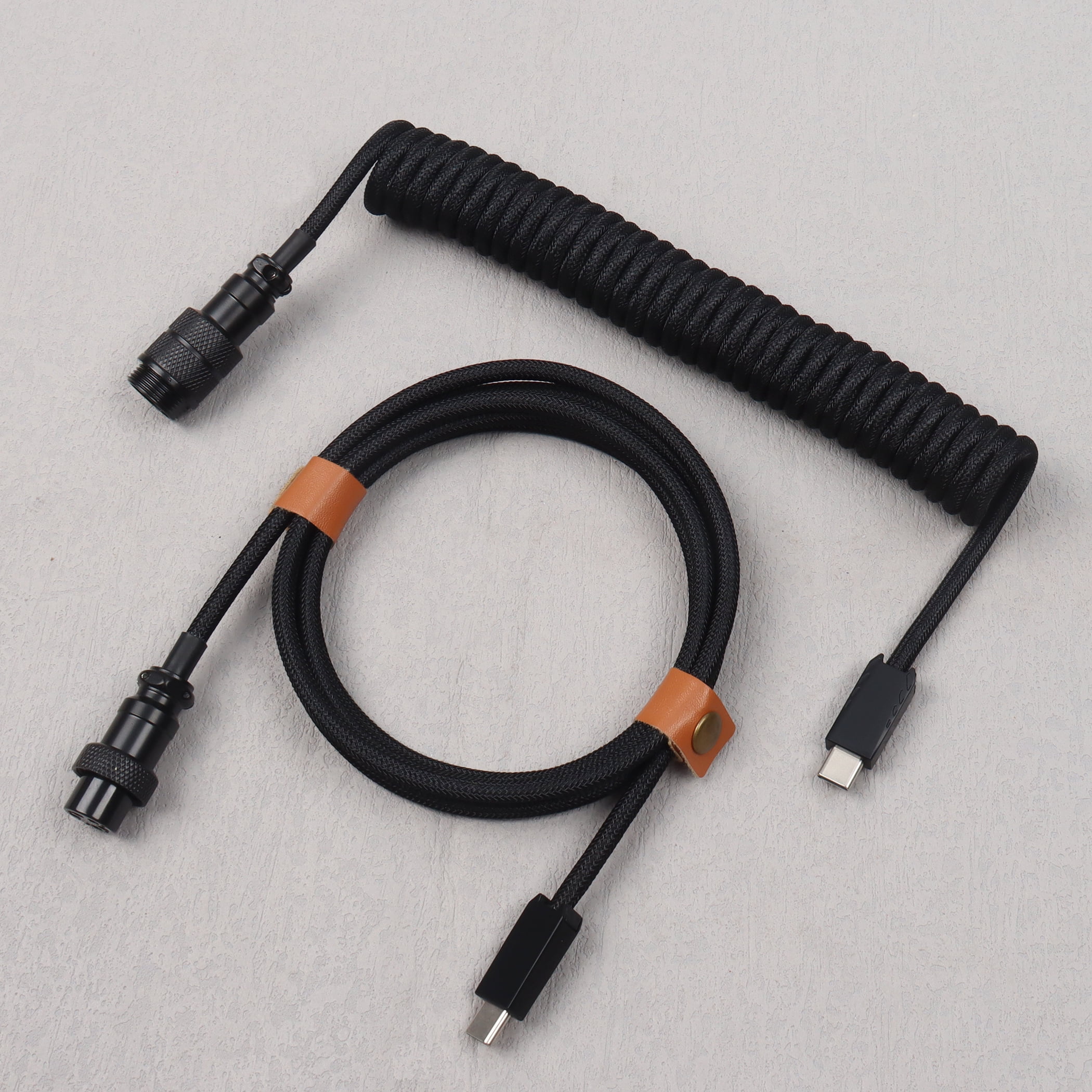 Shielded Keyboard Coiled Type C to Type C Keyboard Cable with GX16 Aviator Shielded ...