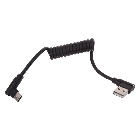 Coiled USB C Cable,USB to USB C Coiled Cable for Car Short USB C Retractable Cable 60W Fast 480Mbps Data Cord