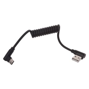 Coiled USB C Cable,USB to USB C Coiled Cable for Car Short USB C Retractable Cable 60W Fast 480Mbps Data Cord