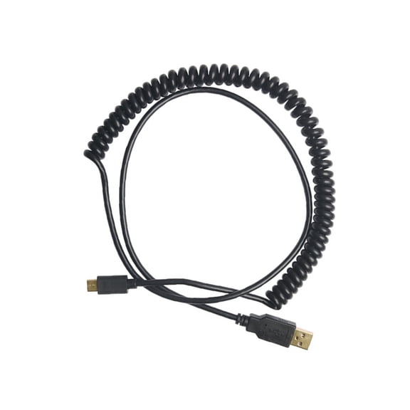 Coiled USB C Typec Data Cable Soft Cable Type-c Cable 70X1.2X0.6CM Black