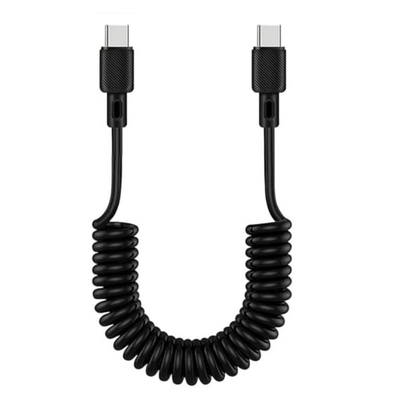 Coiled USB C to USB C Cable Fast Charging Retractables Charging for Phone 15 S25 and More Devices