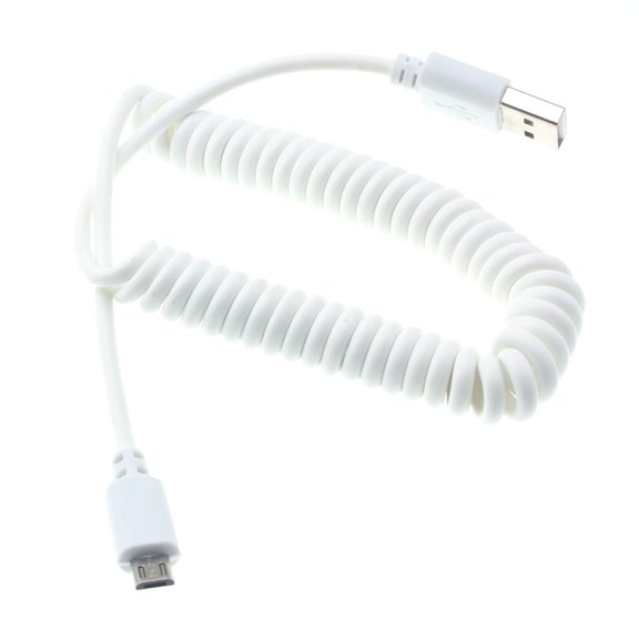 Coiled USB Cable MicroUSB Charger Cord Power G6Y for Samsung Galaxy Tab S2 NOOK 8.0 (SM-T710) E NOOK 9.6 (SM-T560) 4 NOOK 7.0 (SM-T230) A 10.1 (2016) 3 8.0 7.0 Sky, S7 S6 S5, J7 Sky Pro