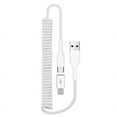thumbnail image 1 of Charger Cord Coiled USB Cable for Motorola Moto G Power 5G (2024) - Power Wire Sync White, 1 of 6