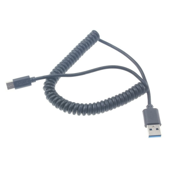Coiled USB Cable for Moto G Power (2022) Phone - Type-C Charger Cord USB-C Power Wire A3Q Compatible With Motorola Moto G Power (2022)
