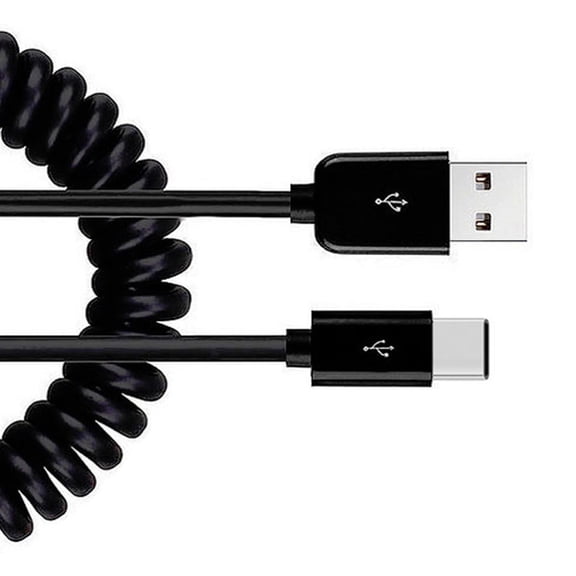 Coiled USB Cable for Samsung Galaxy S25/Ultra/Plus - Type-C Charger Cord USB-C Power