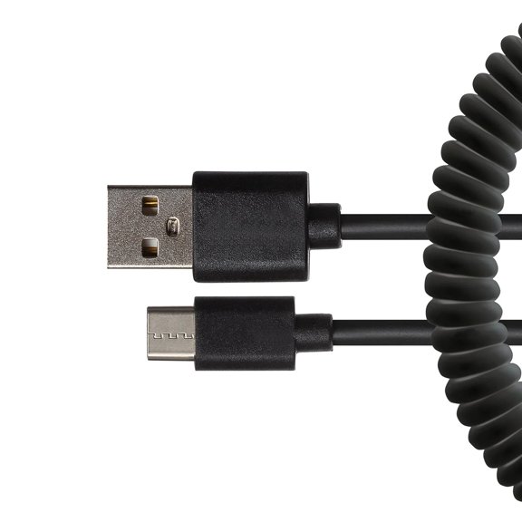 Coiled USB Cable for TCL 30z - MicroUSB Charger Cord Power Wire