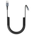 Coiled USB Type C Cable for Car Retractable USB to USB C Cable 4 Feet