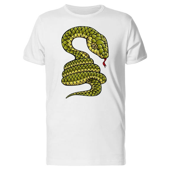 Coiled Up Green Scaled Snake T-Shirt Men -Image by Shutterstock, Male Large