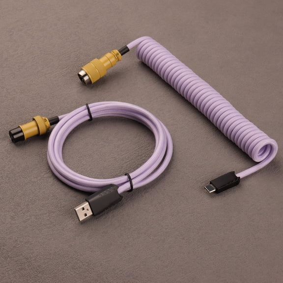Coiled Usb Keyboard Cable 5PIN Gx16 aviator Spring Coil Type c Charging Cable for Mechanical Keyboard