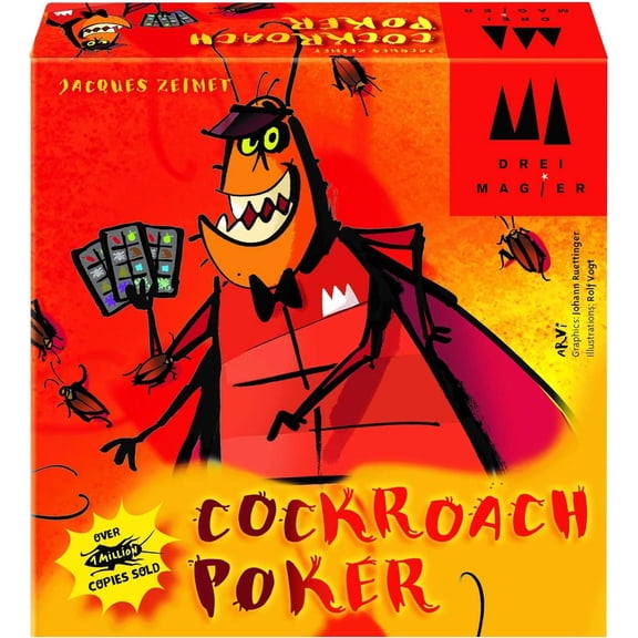 Coiledspring Games Schmidt DMS Cockroach Poker English Edition Card Game Ages 8+ 2-6 Players 15 Minutes Playing Time