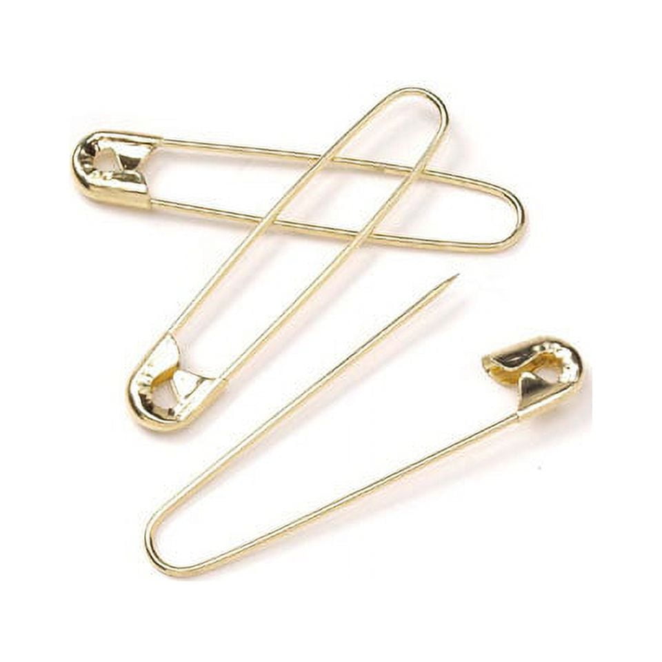 60 Pcs Safety Pins 55mm Gold Safety Pins Strong Nickel Plated Stainless Steel Large Safety Pins for Clothes Sewing and Pinning
