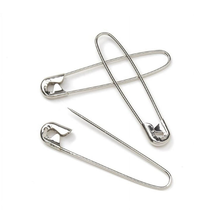 Coilless Safety Pin Nickel 2 1 4 inches 50 pieces Big Value