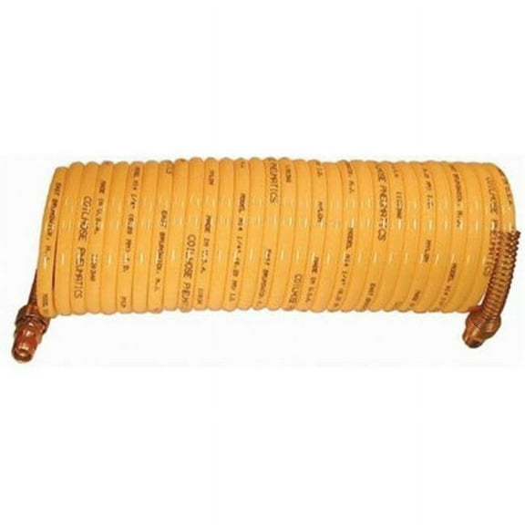 Nylon Self-Storing Air Hoses, 1/4 in I.D., 25 ft, 2 Swivel Fittings