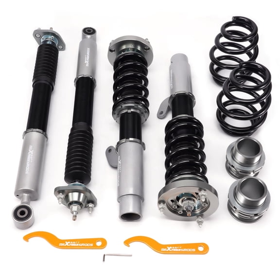 Coilover Suspension Kit for BMW E46 3 Series 328i 330i 325i, 24-Way Damping & Height Adjustable, Complete 4-Piece Shock Strut Set - Fits Sedan, Coupe, Convertible, Wagon (1998-2007)