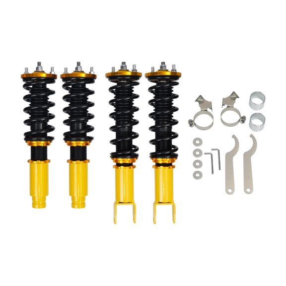 Coilovers Replacement for Honda Civic EK2 EK3 EK4 EK5 EK9 1996-2000, Full Set Strut Shock Springs Suspension for Civic EJ6 EJ7 EJ8 EJ9 EM1 2pcs Front & 2pcs Rear Gold