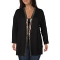 thumbnail image 1 of Coin 1804 Womens Plus Sequined Open Front Cardigan Sweater, 1 of 3