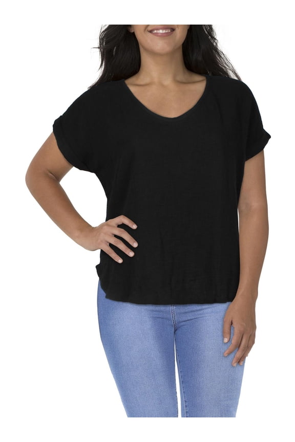 Womens Plus Solid Gauze T-Shirt