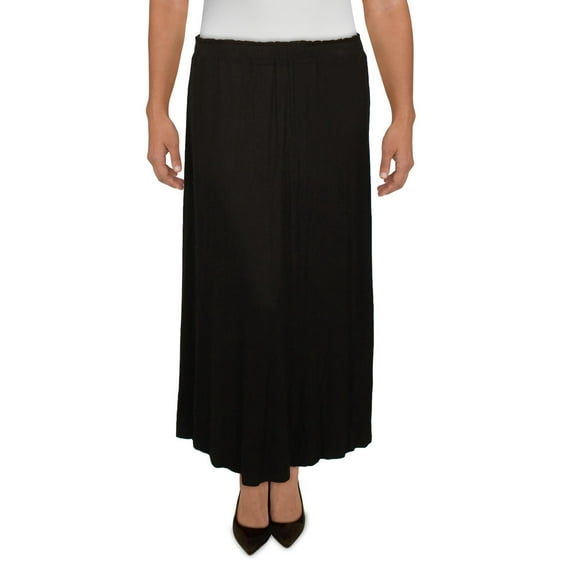 Coin 1804 Womens Plus Solid Rayon Maxi Skirt