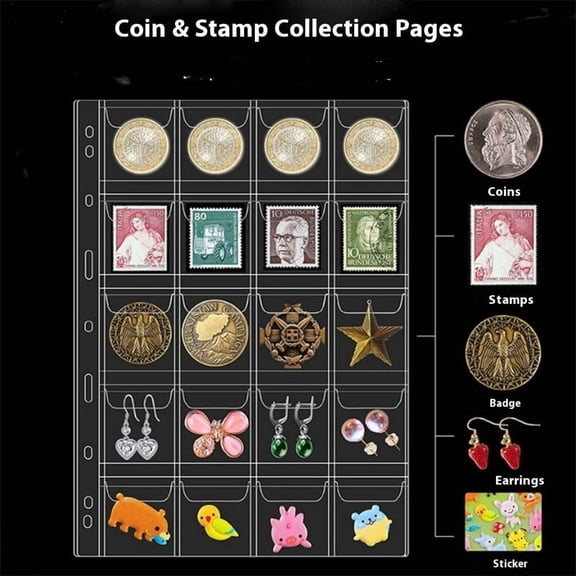 Coin Albums For Collectors | Currency Collection Book - Transparent Coin Collector Book,2pcs20 Pocket+3 Grid Coin Booklet