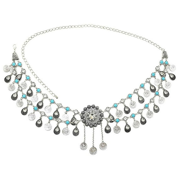 Coin Belly Chain Dance Dress Belt Coin Indian Waist Chain Jewelry Body Chain Bohemian Metal Waist Belt