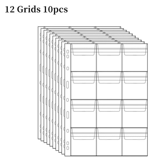 Coin Binder Pages ,10 Pcs Loose Collection Holders for Medallion Coin Stamp Currency Collecting Supplies,120Pockets,8.27''*11''