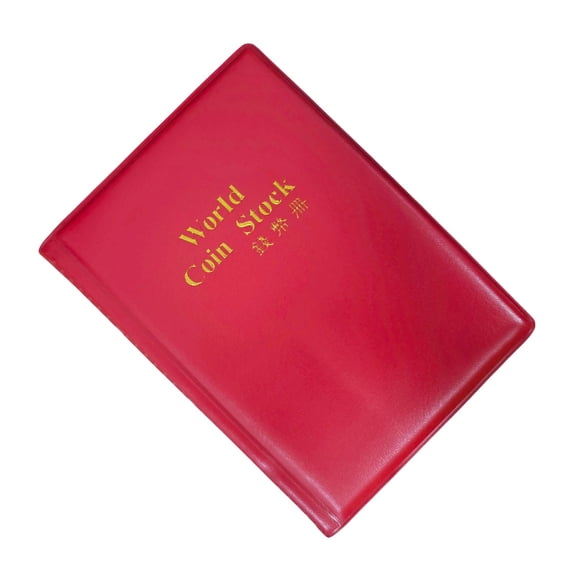 Coin Collection Book Holder for Collectors,120 Pockets Collection Book Album Holder,Coin Collection Supplies for Coins Souvenir Coin,Display Storage Case for All Coins(6.1x4.3") ﻿(Red)