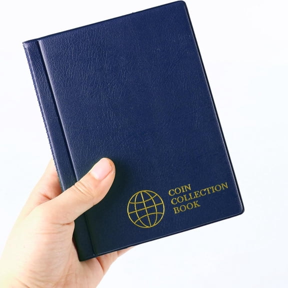 Coin Collection Book Holders for Collectors, 120 Pockets Coin Collecting Album Storage Organizer Supplies-Blue