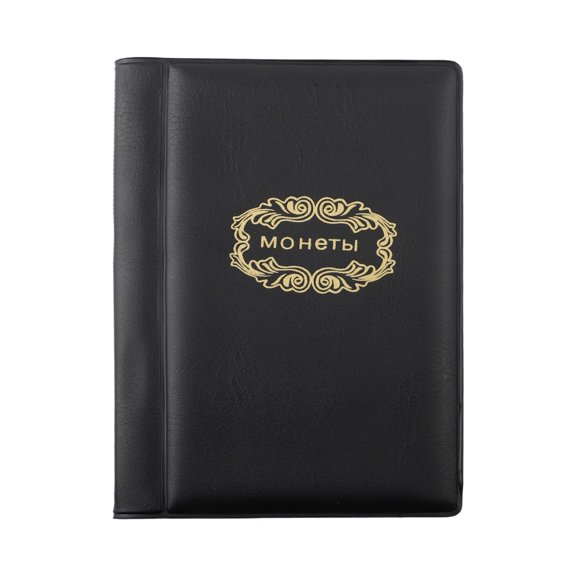 Coin Collector Album 10Pages 120 Pockets Black PVC Storage Book For Medals Tokens Display 155X110mm Fits 28Mm Coins Organizing