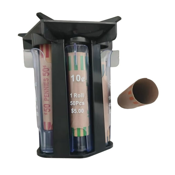 Coin Counting Machine Rolling Coin Counter Coin Holder Counter Machine with 5in1 Coin Sorters Tube Wrapper Holder