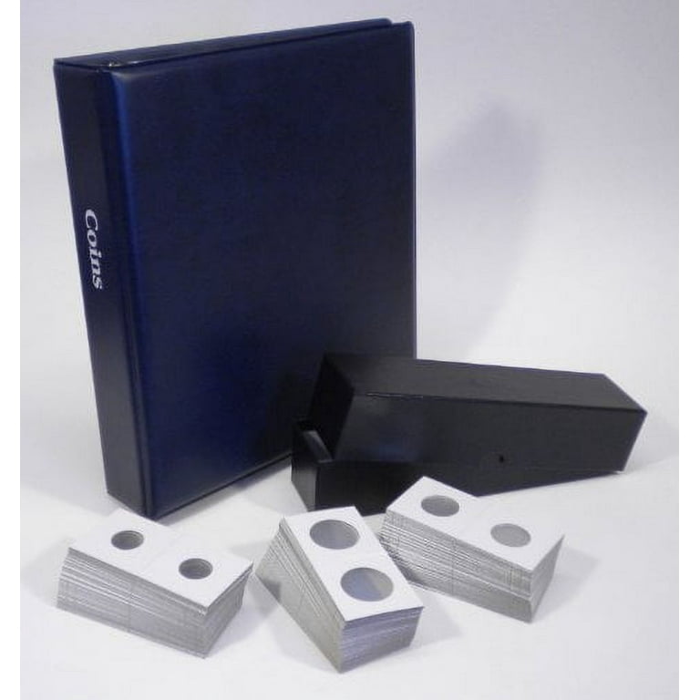 Coin and Currency Collecting Starter Bundle with Blue Album - includes a  coin album, 20 pocket pages, 2x2 coin holders, currency holders and coin  box