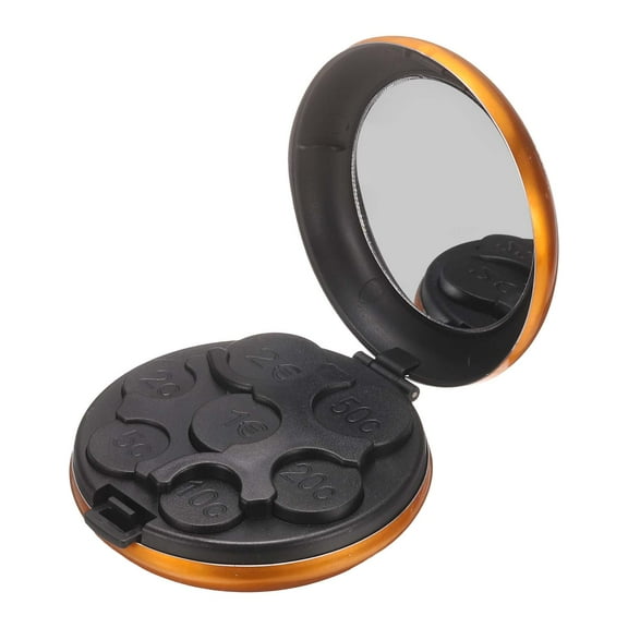 Coin Dispenser Case, Portable Hard Case Organizer and Storage for Coin, Small Money Sorter Car Change Coin Holder for Collectors Purse Wallet, Gold