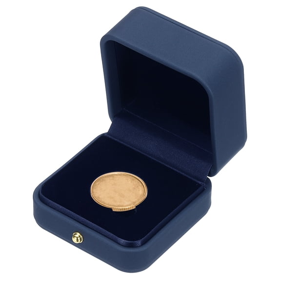 Coin Display Box Coin Presentation Display Box Coin Box Coin Case with Coin Holder Fit 30mm Coin for Silver Dollar Collectors, Blue