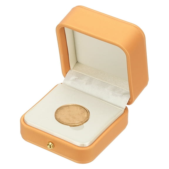 Coin Display Box Coin Presentation Display Box Coin Box Coin Case with Coin Holder Fit 30mm Coin for Silver Dollar Collectors, Orange