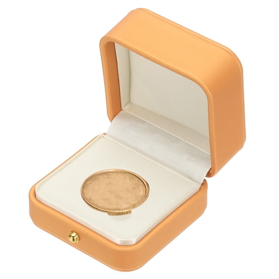 Coin Display Box Coin Presentation Display Box Coin Box Coin Case with Coin Holder Fit 35mm Coin for Silver Dollar Collectors, Orange