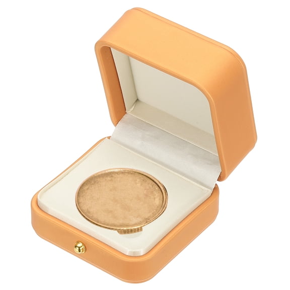 Coin Display Box Coin Presentation Display Box Coin Box Coin Case with Coin Holder Fit 45mm Coin for Silver Dollar Collectors, Orange
