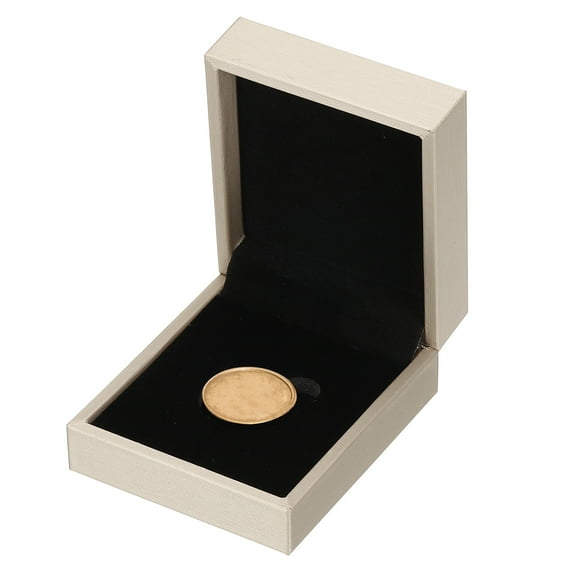 Coin Display Box Coin Presentation Display Box Coin Box Coin Case with Coin Holder Square Fit 29mm Coin for Silver Dollar Collectors, Golden