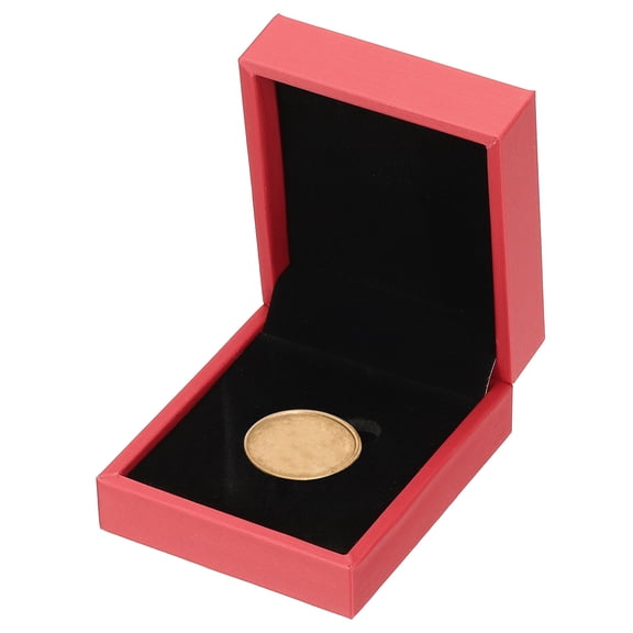Coin Display Box Coin Presentation Display Box Coin Box Coin Case with Coin Holder Square Fit 29mm Coin for Silver Dollar Collectors, Red