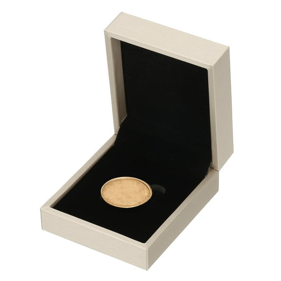 Coin Display Box Coin Presentation Display Box Coin Box Coin Case with Coin Holder Square Fit 33mm Coin for Silver Dollar Collectors, Golden