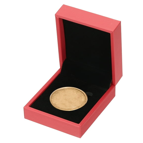 Coin Display Box Coin Presentation Display Box Coin Box Coin Case with Coin Holder Square Fit 45mm Coin for Silver Dollar Collectors, Red