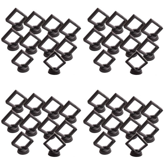 Coin Display Box - Set of 40 3D Floating Frame Display Holder with Stands for , AA Medallions, Jewelry,40 * Floating frame display stand,black