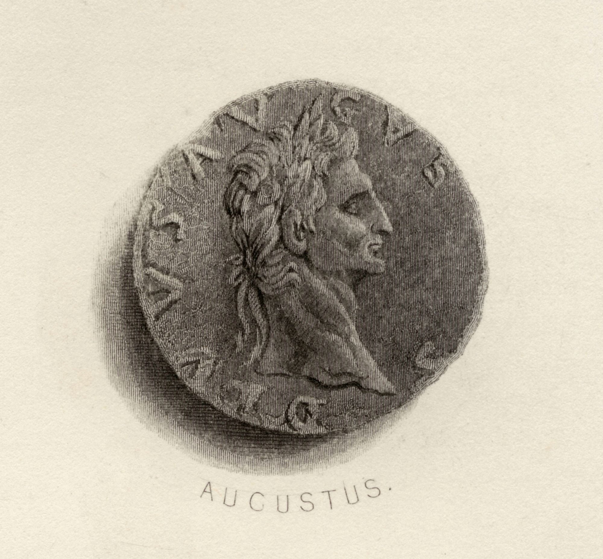 Coin From The Time Of Augustus Born Gaius Octavius B C 63 A D 14 Canvas Art - Ken Welsh Design Pics (30 x 28)