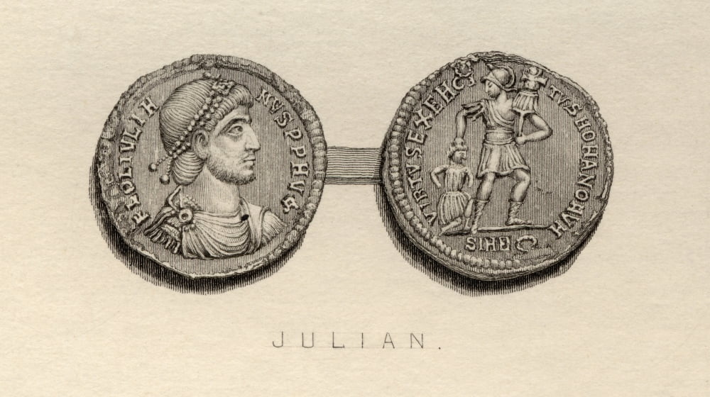 Coin From The Time Of Julian The Apostate Flavius Claudius Julianus AD 331-363 Roman Emperor Canvas Art - Ken Welsh Design Pics (19 x 11)