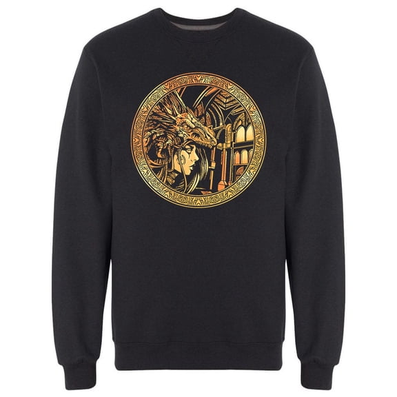 Coin Girl Dragon Mask Sweatshirt Men -Image by Shutterstock, Male x-Large