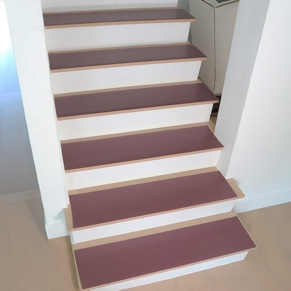 Rubber-Cal "Coin-Grip" Vinyl Step Mats - 2mm x 48"x 10" - Brown (6pack)