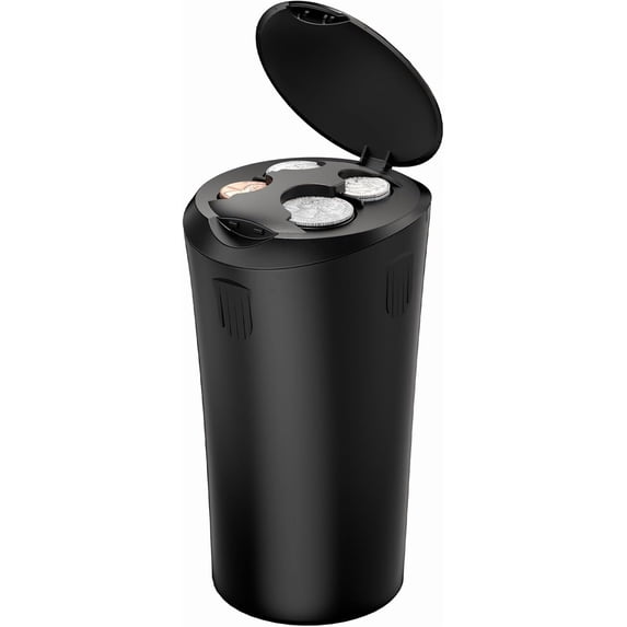 Coin Holder for Car Larger-Capacity Car Change Holder Organizer Universal Car Coin Holder for Cup Holder Coin Dispenser Storage Fit Most Car & Trucks Car Accessories(Black 1 Pack)