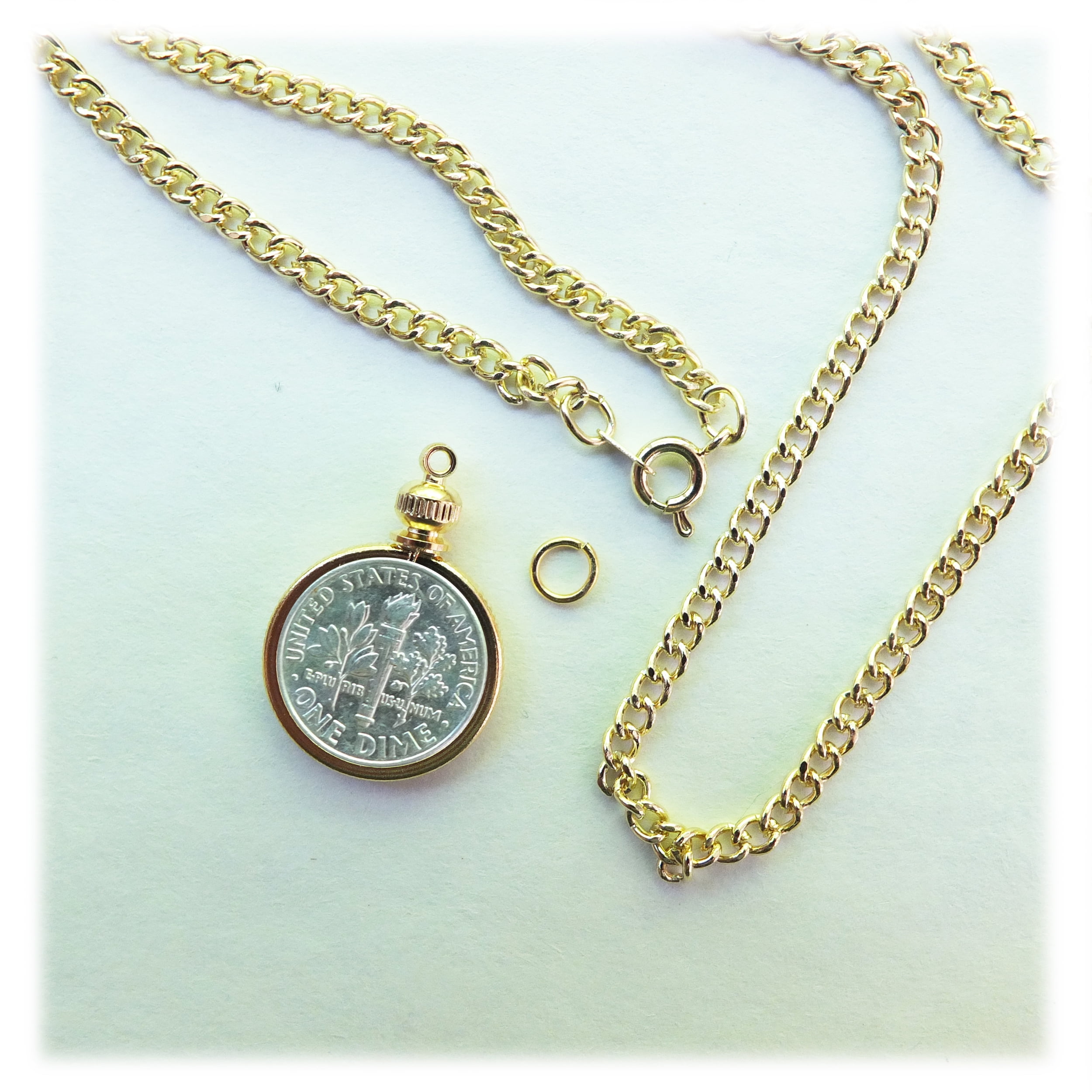 Dime on sale gold chain