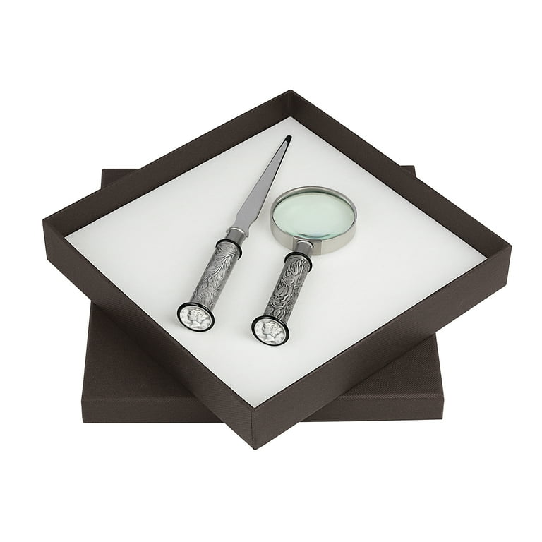 Silver Handled Letter Opener and Magnifying Glass Desktop Set Silver Handled Letter Opener and Magnifying Glass Desktop Set