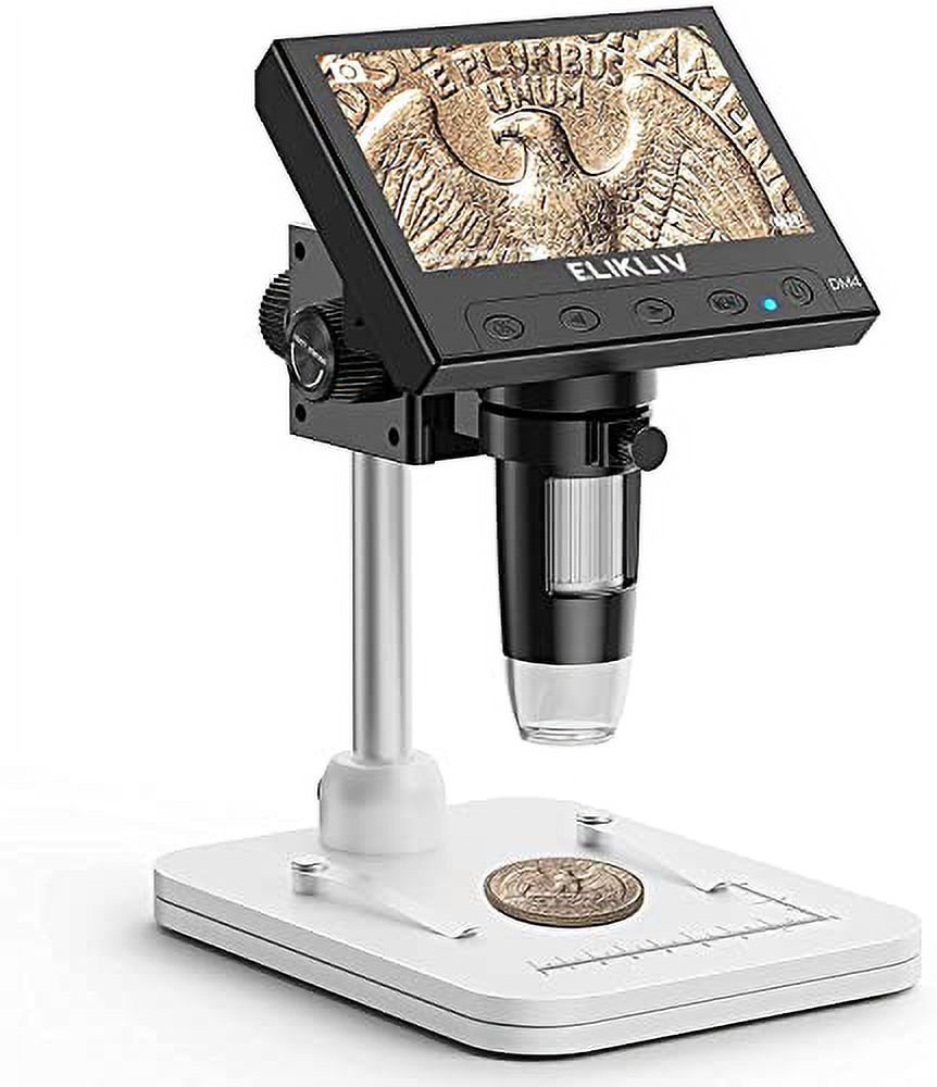 Coin Microscope, Elikliv 4.3" LCD Digital Microscope 1000x, USB Coin